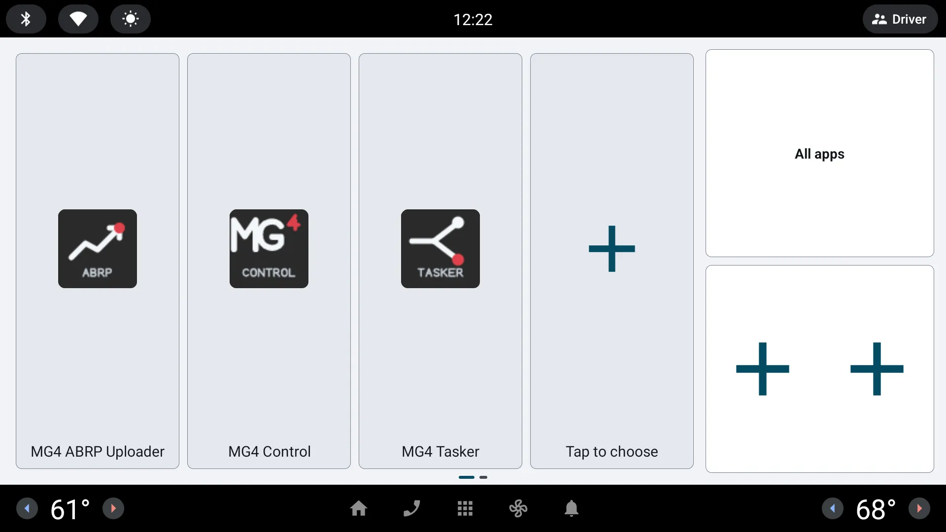 EVLauncher favourites on the Automotive emulator
